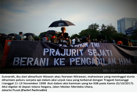 KATABURUH.com - Koalisi untuk Keadilan atas Tragedi Semanggi memintah agar pemerinta menjamin hak keadilan keluarga korban.